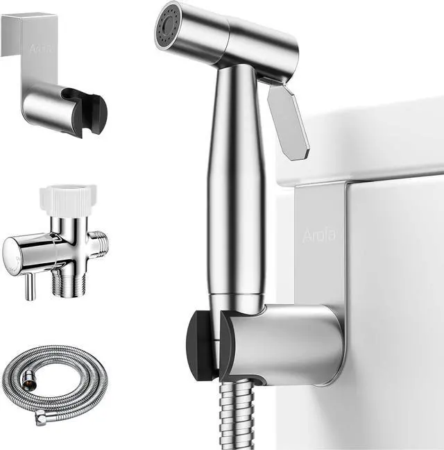 Main image of Handheld Toilet Bidet Sprayer for Toilet-Adjustable Water Pressure Control with Bidet Hose for Feminine Wash Stainless Steel Brushed Nickel Bidet Faucet Cloth Diaper for Baby Wash
