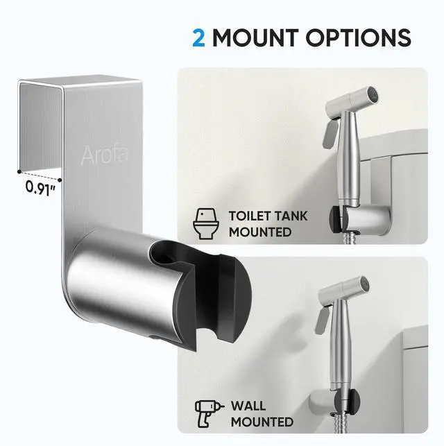 Alt view image 5 of 6 - Handheld Toilet Bidet Sprayer for Toilet-Adjustable Water Pressure Control with Bidet Hose for Feminine Wash Stainless Steel Brushed Nickel Bidet Faucet Cloth Diaper for Baby Wash