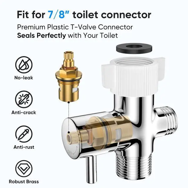 Alt view image 6 of 6 - Handheld Toilet Bidet Sprayer for Toilet-Adjustable Water Pressure Control with Bidet Hose for Feminine Wash Stainless Steel Brushed Nickel Bidet Faucet Cloth Diaper for Baby Wash