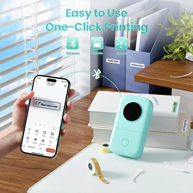 Alt view image 3 of 7 - D30 Label Maker Machine Portable Bluetooth Mini Label Printer Smartphone Handheld Thermal Sticker Small Labeler Multiple Templates Font Icon Inkless Custom Label for Home Kids School Items