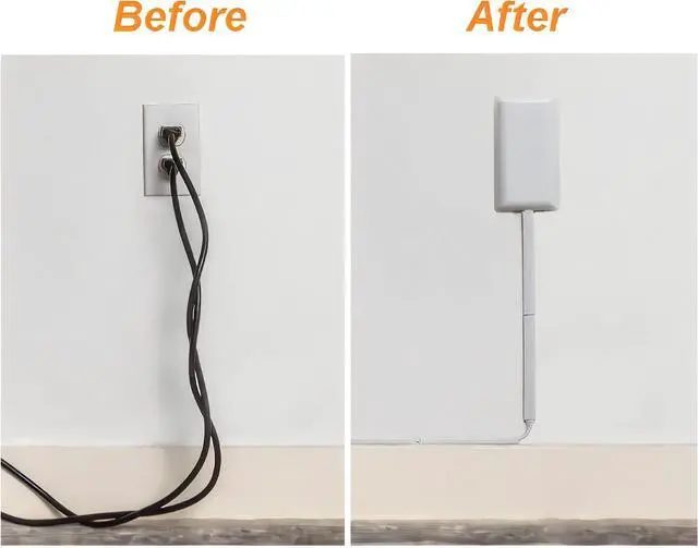 Alt view image 2 of 7 - Sleek Socket No Shock Child Protector Outlet & Plug Concealer with Protective Cord Clips 8-Foot Flat Extension Cord with Multiple Outlets Baby Proofing Outlet Cover No Access To Dangerous Cords