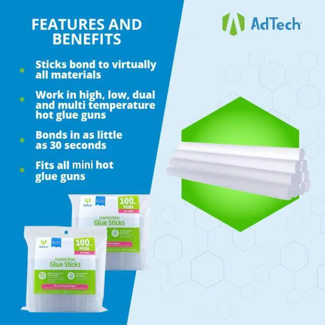 Alt view image 7 of 7 - W229-34ZIP100 Mini Hot Glue Sticks 100 pack Clear 100 Count