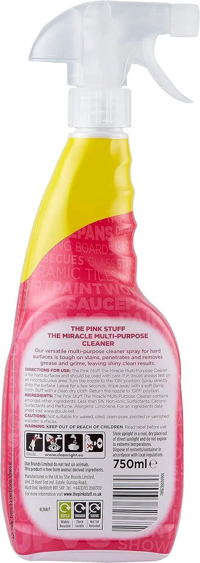 Alt view image 2 of 2 - Stardrops - Miracle Multi-Purpose Cleaner C Removes Grease Grime and Stains on Kitchens Bathrooms Floors and More 25 fl Oz