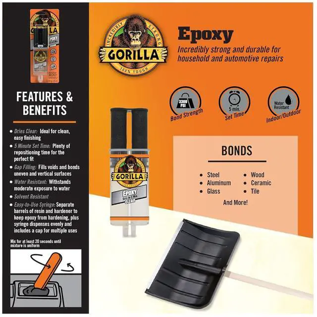 Alt view image 4 of 7 - 2 Part Epoxy Clear Epoxy 0.85 Ounce Syringe (Pack of 1) - 5 Minute Set Incredibly Strong Bonding