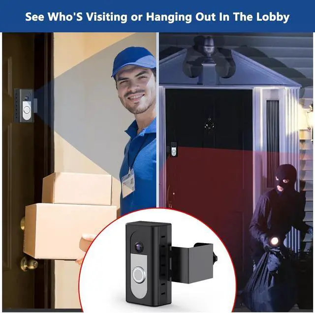Alt view image 7 of 7 - Anti-Theft Video Doorbell Mount Compatible with Ring/Blink Wireless Video Doorbell Adjustable Mounting Bracket Accessories for Houses Apartments Businesses Not for Security Door