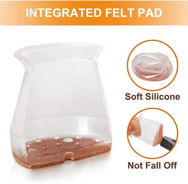 Alt view image 3 of 6 - 24 Pcs Chair Leg Floor Protectors for Hardwood Floors Silicone Covers to Protect Wood Tile Floors Felt Pads Furniture Leg Caps Non Slip Reduce Noise (Fit:1.3-2)