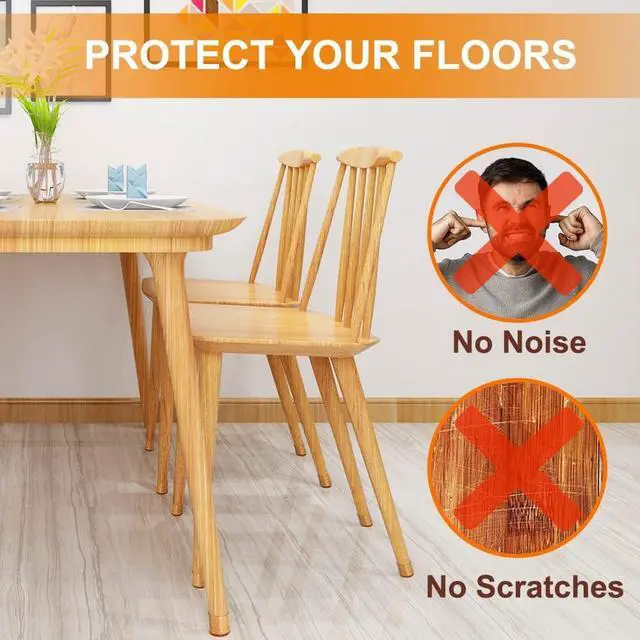 Alt view image 4 of 6 - 24 Pcs Chair Leg Floor Protectors for Hardwood Floors Silicone Covers to Protect Wood Tile Floors Felt Pads Furniture Leg Caps Non Slip Reduce Noise (Fit:1.3-2)