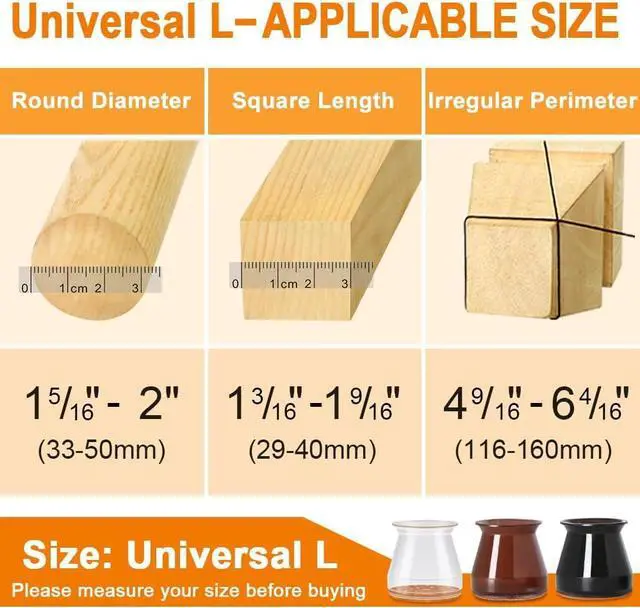 Alt view image 5 of 6 - 24 Pcs Chair Leg Floor Protectors for Hardwood Floors Silicone Covers to Protect Wood Tile Floors Felt Pads Furniture Leg Caps Non Slip Reduce Noise (Fit:1.3-2)