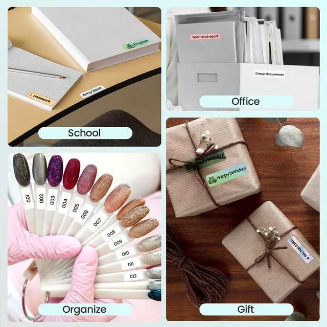 Alt view image 7 of 7 - D30 Label Maker Machine Portable Bluetooth Mini Label Printer Smartphone Handheld Thermal Sticker Small Labeler Multiple Templates Font Icon Inkless Custom Label for Home Kids School Items