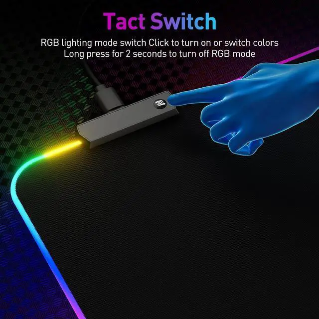 Alt view image 4 of 6 - RGB Mousepad Led Mouse Pad Large Mouse Pad Led and Big Mouse mat