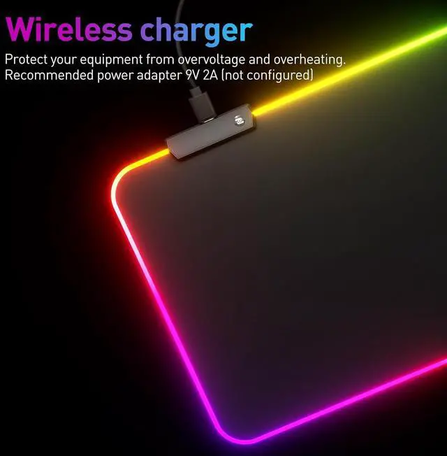 Alt view image 5 of 6 - RGB Mousepad Led Mouse Pad Large Mouse Pad Led and Big Mouse mat
