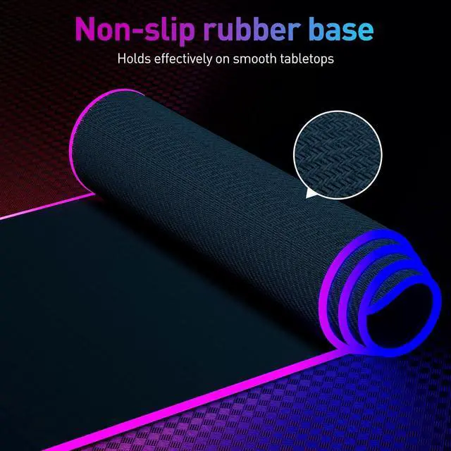 Alt view image 6 of 6 - RGB Mousepad Led Mouse Pad Large Mouse Pad Led and Big Mouse mat