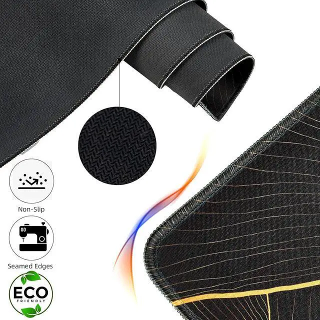 Alt view image 2 of 6 - Large Gaming Mouse Pad for Desk Desk Mat with Seamed Edges Waterproof Desk Pad Non-Slip Rubber Base 31.5x11.8 Inch Keyboard Pad Computer Mat Big XL Black Mousepad