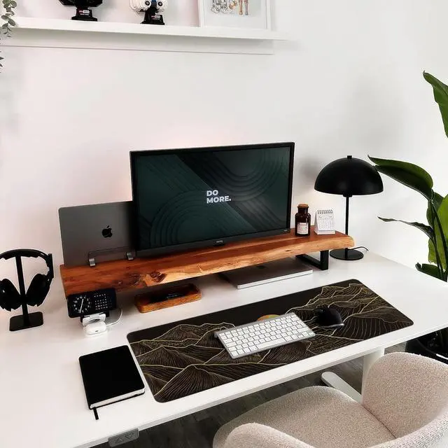 Alt view image 6 of 6 - Large Gaming Mouse Pad for Desk Desk Mat with Seamed Edges Waterproof Desk Pad Non-Slip Rubber Base 31.5x11.8 Inch Keyboard Pad Computer Mat Big XL Black Mousepad