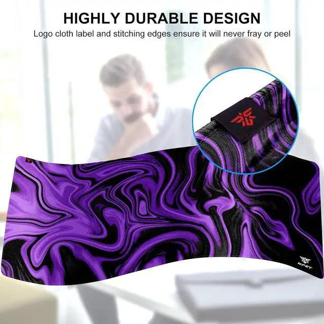 Alt view image 2 of 7 - N110 Extended Big Mouse Pad Large XXL Gaming Mouse Pad Desk Pad 35x17 inch Long Computer Keyboard Mouse Mat Mousepad with 3mm Non-Slip Base and Stitched Edge for Home Office Work Dark Purple