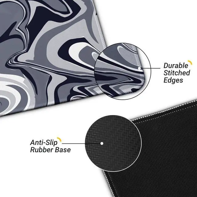 Alt view image 5 of 7 - Large Extended Computer Mouse Pad with Non-Slip Rubber Base Long Gaming Mouse Mat with Stitched Edges XL Anime Mousepad for Laptop 31.5 x 11.8 inch (Black Grey Fluid)