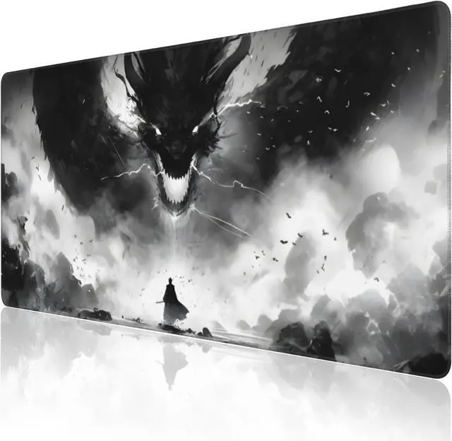 Main image of Extended Large Gaming Mouse Pad Horror Anime Manga Large Desk Mat for Desktop XXL Non-Slip Rubber Base Stitched Edges Long Computer Keyboard Desk Pad Mouse Mat for Gaming Home Office 35.4X15.7