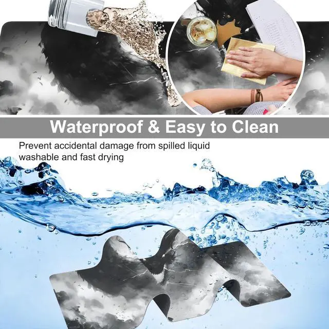 Alt view image 4 of 7 - Extended Large Gaming Mouse Pad Horror Anime Manga Large Desk Mat for Desktop XXL Non-Slip Rubber Base Stitched Edges Long Computer Keyboard Desk Pad Mouse Mat for Gaming Home Office 35.4X15.7