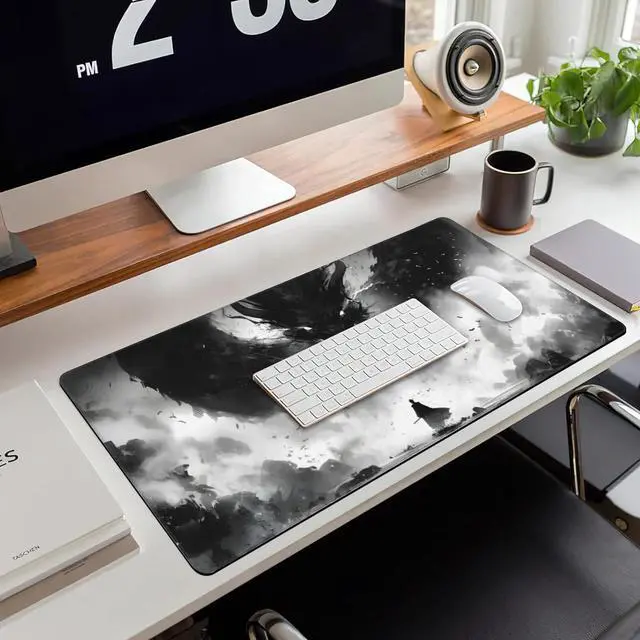 Alt view image 6 of 7 - Extended Large Gaming Mouse Pad Horror Anime Manga Large Desk Mat for Desktop XXL Non-Slip Rubber Base Stitched Edges Long Computer Keyboard Desk Pad Mouse Mat for Gaming Home Office 35.4X15.7