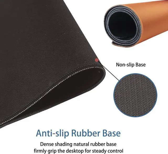 Alt view image 6 of 7 - Large Gaming Mouse Pad for Desk Cover,35.43 X 15.75 Inches Large Black Computer Desk Pad Mat for Keyboard and Mouse,3mm Thick Non-Slip Base Planet Space Mousepad for Desk Accessories