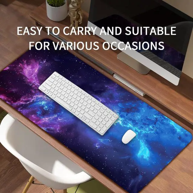 Alt view image 5 of 7 - Galaxy Large Desk Pad Gaming Mouse Pad 31.5 x 15.75 inch XXL Waterproof&Non-Slip Extended Desk Mat Keyboard and Mouse Pad Big Desk Pad Mat for Gaming Office Home