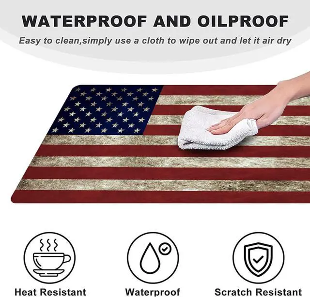 Alt view image 7 of 7 - Large Gaming Mouse Pad with Stitched Edges Non-Slip Base Water Resist Keyboard Pad Desk Mat for Gamer Office & Home 31.5 x 15.7 in (Flag)