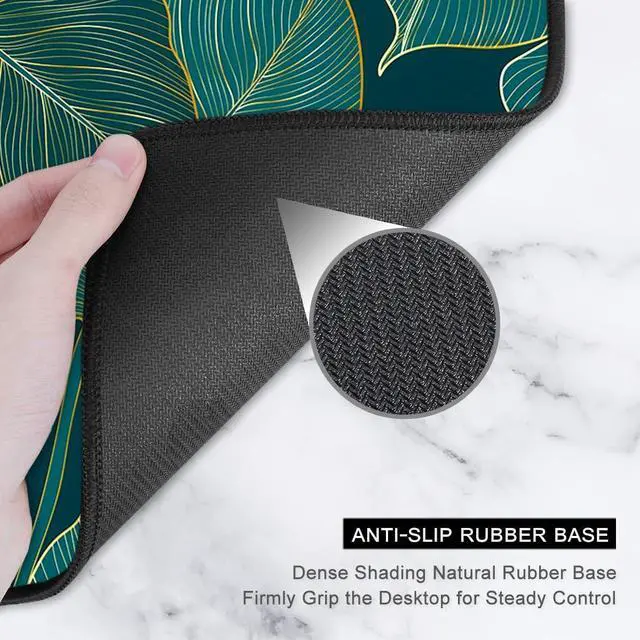 Alt view image 4 of 7 - Auhoahsil Desk Mat, Ultra Large Mouse Pad, XXL Gaming Mousepad, Green Tropical Leaves Deskpad, Big Extended Full Size Mouse Pad, Desktop Desk Matt for Keyboard, Laptop & Computer, 35.5 x 15.7 in