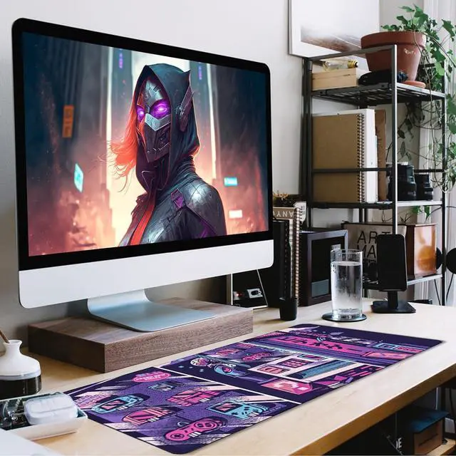 Alt view image 7 of 7 - Japanese Comic Large Gaming Mouse Pad with Stitched Edges, Durable Non-Slip Natural Rubber Base, (31.5X15.7 Inch) Waterproof Laptop Pad Mat for Esports Pros/Gamer/Desktop/Office/Home