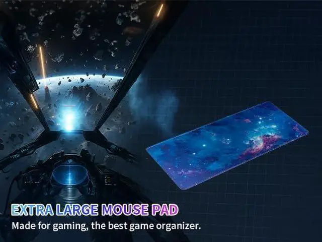 Alt view image 3 of 7 - Mouse Pad Large Desk Mat Extra Large Gaming Computer Mousepad with Stitched Edges Non-Slip Keyboard Mouse Pad for Desktop Cute Aesthetics Home Office Galaxy Starry Desk Accessories 23.6 * 11.8 inch