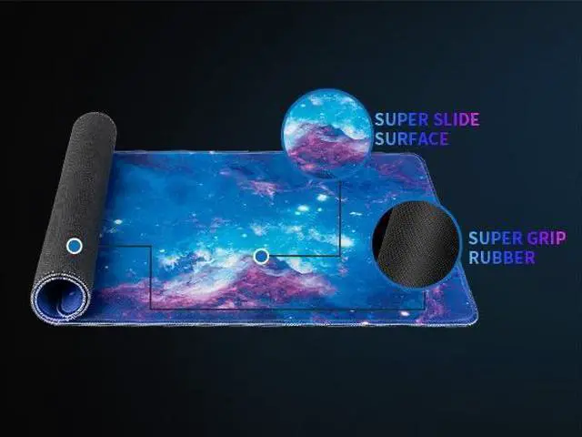 Alt view image 6 of 7 - Mouse Pad Large Desk Mat Extra Large Gaming Computer Mousepad with Stitched Edges Non-Slip Keyboard Mouse Pad for Desktop Cute Aesthetics Home Office Galaxy Starry Desk Accessories 23.6 * 11.8 inch
