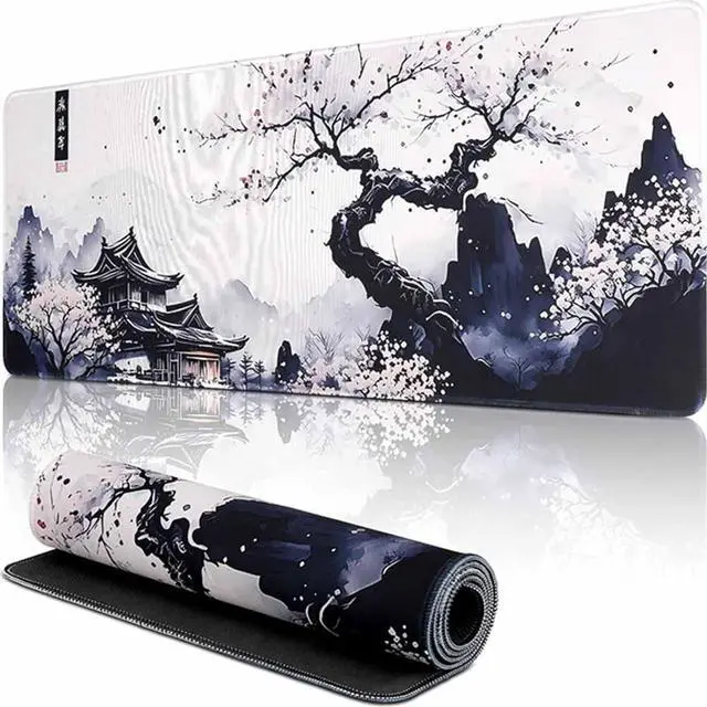 Main image of Gaming Mouse Pad Desk Mat Large XL Keyboard and Mouse Accessories Computer Mats Desktop Anime White Big Extra Long Full Size Pad Mousepad Deskpad Non-Slip Cover Mats for Office