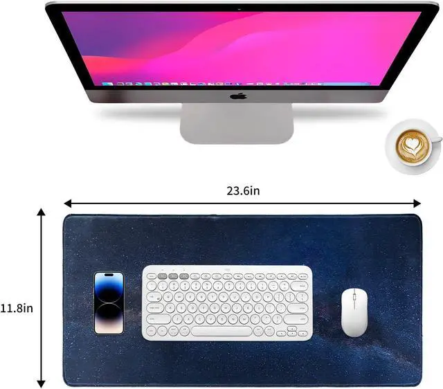 Alt view image 2 of 7 - Mouse Pad Large Desk Mat Extra Large Gaming Computer Mousepad with Stitched Edges Non-Slip Keyboard Mouse Pad for Desktop Cute Aesthetics Home Office Galaxy Starry Desk Accessories 23.6 * 11.8 inch