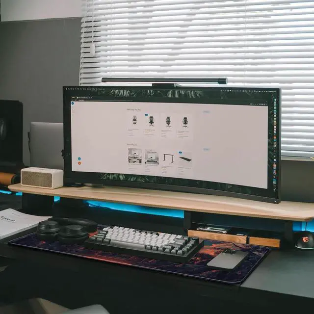 Alt view image 6 of 7 - Japanese Forest Full Moon Gaming Mouse Pad with Non-Slip Rubber Base Large Anime Mousepad with Stitched Edges Long Keyboard Mat for Home and Office 31.5 x 11.8 inches