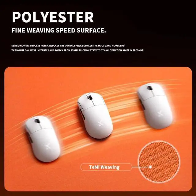 Alt view image 3 of 7 - YUGMCOCE Large Gaming Mouse Pad Water Resist Non-Slip Mousepad Rubber Desk Mouse Pad with Stitched Edges Computer Keyboard Mouse Mat for Gaming Office & Home 18.8 * 15.7in (Orange)