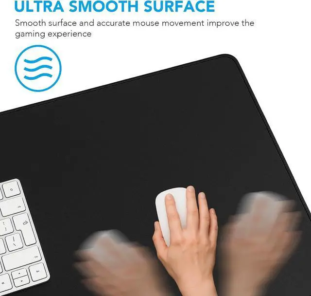 Alt view image 2 of 7 - Large Mouse Pad Desk Mat with Non-Slip Rubber Base Waterproof Gaming Mousepad with Stitched Edges XXL Computer Long Keyboard Mouse Mat for Gamer Office & Home 31.5 x 15.7 Black