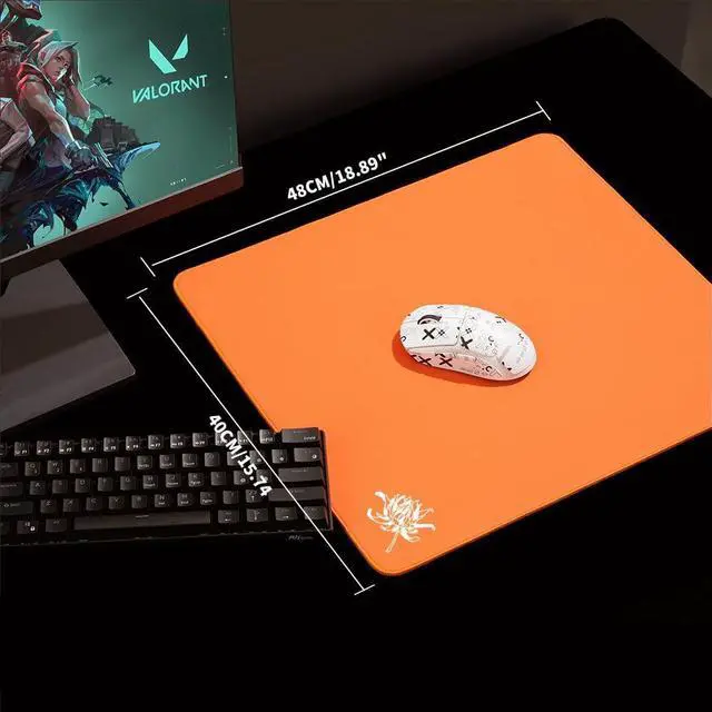 Alt view image 7 of 7 - YUGMCOCE Large Gaming Mouse Pad Water Resist Non-Slip Mousepad Rubber Desk Mouse Pad with Stitched Edges Computer Keyboard Mouse Mat for Gaming Office & Home 18.8 * 15.7in (Orange)