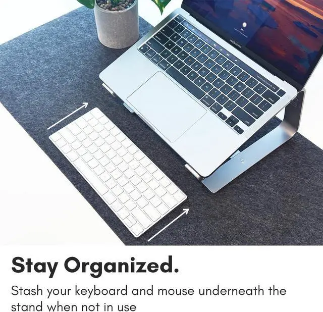 Alt view image 5 of 7 - Aluminum Laptop Stand for Desk - Works with All MacBook/Pro/Air & Laptops Between 10 to 17.3 - Sleek and Sturdy Laptop Riser - (ASTANDSG) Space Gray