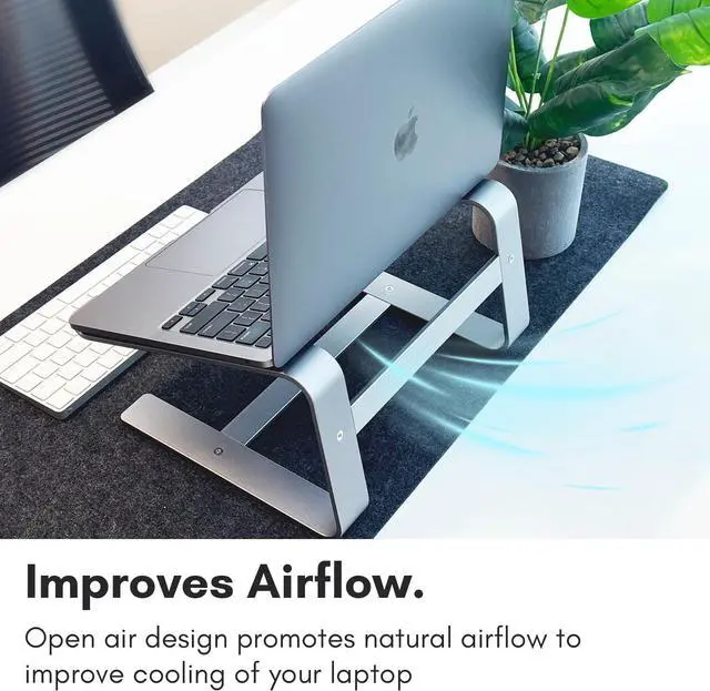 Alt view image 7 of 7 - Aluminum Laptop Stand for Desk - Works with All MacBook/Pro/Air & Laptops Between 10 to 17.3 - Sleek and Sturdy Laptop Riser - (ASTANDSG) Space Gray