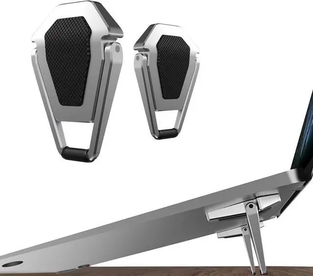 Main image of Laptop Stand Portable Zinc Alloy Laptop Mini Stand Laptop Riser Invisible Ergonomic Laptop Stand Cooling Suitable for 12-20 Inches Laptop.Silver-2pieces