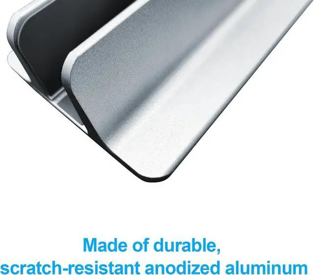 Alt view image 6 of 7 - Vertical Laptop Stand Holder Desktop Aluminum Notebook Stand with Adjustable Dock Size(Up to 17.3 inch) Compatible with All /MacBook Pro/Air  Hp Surface iPad Gaming Laptops(Silver)