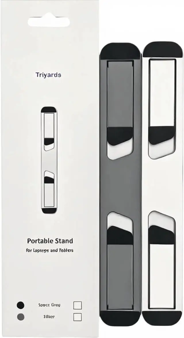 Alt view image 7 of 7 - Laptop Riser for Desk  Aluminum Foldable Laptop Stand for 10-16 Models Including MacBook, MacBook Air, iPad, HP and More  Self-Adhesive Portable Laptop Stand with Non-Skid Feet