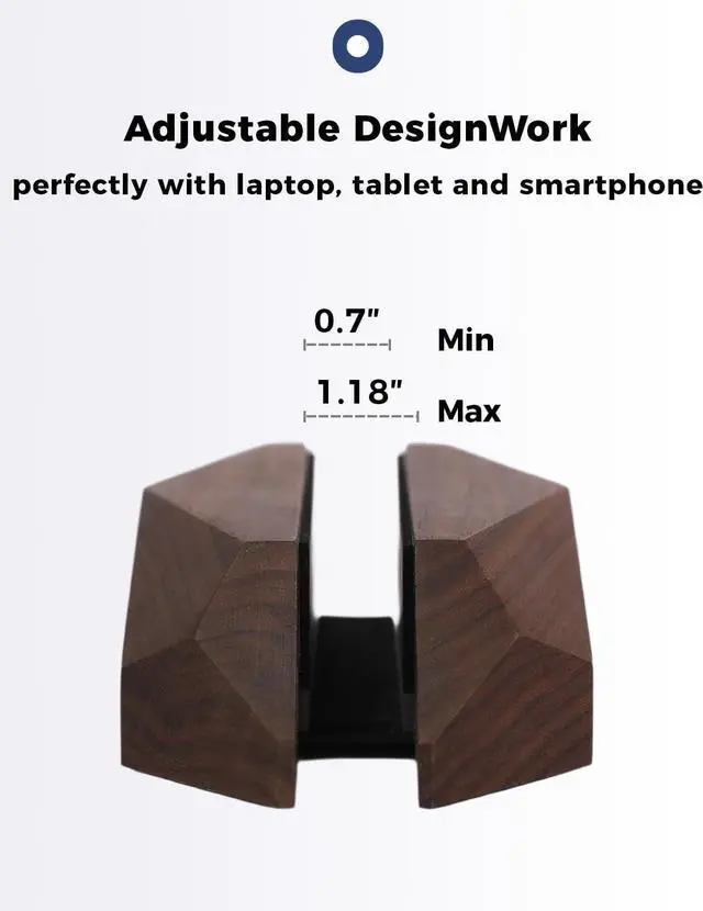 Alt view image 4 of 7 - Adjustable Vertical Laptop Stand MacBook Holder Wood Wooden Laptop Stand Vertical Laptop Holder for Desk Width Adjustable Dock Fits All MacBook/Surface Pro