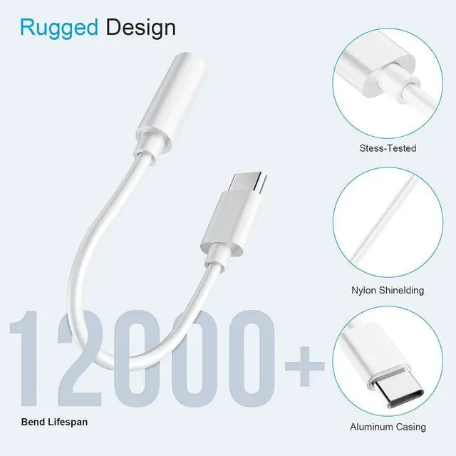 Alt view image 4 of 7 - 4PCS Type USB C to 3.5mm Female Headphone Jack Adapter USB Type C to Aux Audio Dongle Cable Cord Compatible with  S20/S20+/S20 Ultra Pixel 4/+ 4XL and More USB C Devices