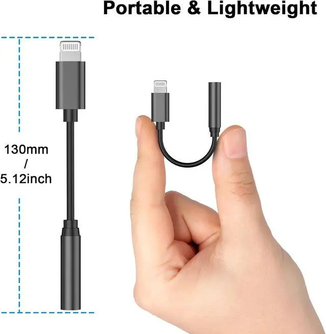 Alt view image 2 of 7 - [ MFi Certified] iPhone 3.5mm Headphone Jack Adapter 2 Pack Lightning to 3.5mm Earphones Jack Adapter Cord Dongle Aux Cable Converter Accessories Compatible with iPhone14 13 12 11/Xs/XR