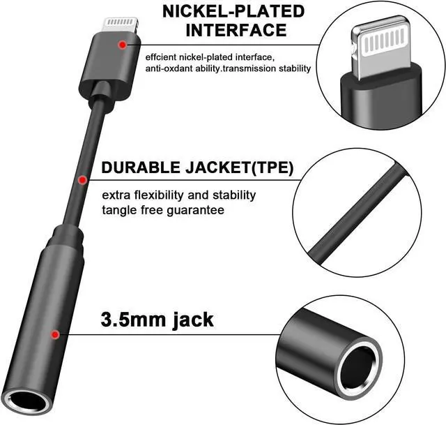 Alt view image 3 of 7 - [ MFi Certified] iPhone 3.5mm Headphone Jack Adapter 2 Pack Lightning to 3.5mm Earphones Jack Adapter Cord Dongle Aux Cable Converter Accessories Compatible with iPhone14 13 12 11/Xs/XR