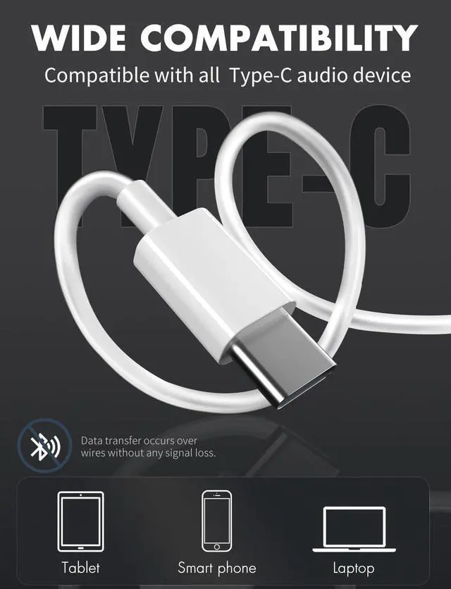 Alt view image 2 of 7 - USB C Headphones Ultra Clear Calls & no Noise Earbuds Wired for iPhone 16/15 USBC Headphones Compatible with iPhone/Android/Galaxy/iPad2 Pack