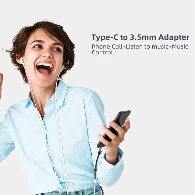 Alt view image 4 of 5 - Type C to 3.5mm Headphone Jack Adapter(2 Park) USB C to Audio AUX Cable Dongle Cord Compatible with iPhone 15 Series Pixel 4 3 2 XL  Galaxy Ultra + Note 20 S and More (Gun Grey)