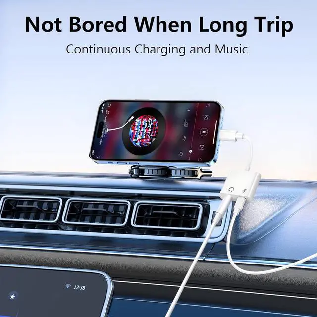 Alt view image 2 of 7 - USB C to 3.5mm Headphone Jack and Charger Adapter 2-in-1 Audio & Fast Charging Splitter for  iPhone 16/15/Pro/Pro Max iPad  Pixel and More 2Pack