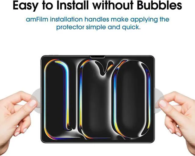 Alt view image 3 of 6 - Screen Protector for iPad Pro 13 inch OLED M4 iPad Air 13 inch M2 6 Generation [2024 Release] Tempered Glass [Face ID &  Pencil Pro & Case Compatible] [ Anti-Scratch] [99.99% HD Clear]