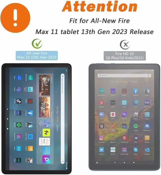 Alt view image 2 of 7 - [3 Pack] All-New Fire Max 11 Tablet 13th Generation - 2023 Release 11 Screen Protector HD Anti-Scratch Anti-Fingerprint 9H Hardness Bubble-Free Tempered Glass
